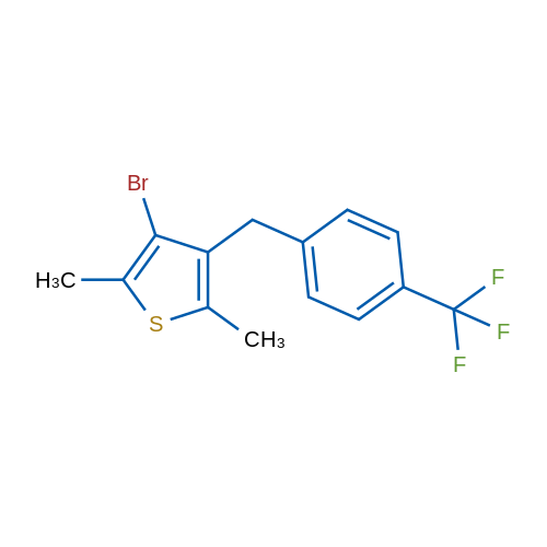 3-Bromo-2,5-dimethyl-4-(4-(trifluoromethyl)benzyl)thiophene 1g