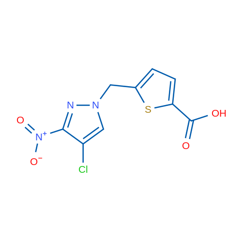 5-((4-Chloro-3-nitro-1H-pyrazol-1-yl)methyl)thiophene-2-carboxylic acid 1g