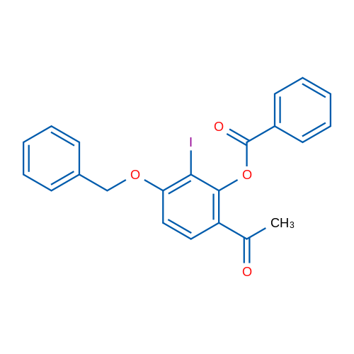 6-Acetyl-3-(benzyloxy)-2-iodophenyl benzoate 1g