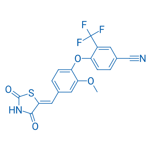 4-(4-((2,4-Dioxothiazolidin-5-ylidene)methyl)-2-methoxyphenoxy)-3-(trifluoromethyl)benzonitrile 100mg