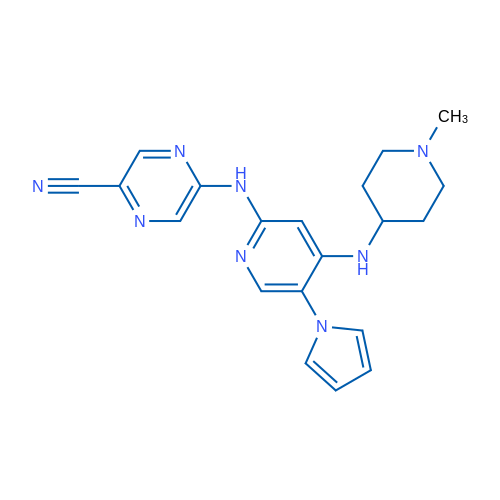 5-((4-((1-Methylpiperidin-4-yl)amino)-5-(1H-pyrrol-1-yl)pyridin-2-yl)amino)pyrazine-2-carbonitrile 1g