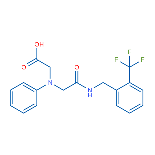 2-((2-Oxo-2-((2-(trifluoromethyl)benzyl)amino)ethyl)(phenyl)amino)acetic acid 1g