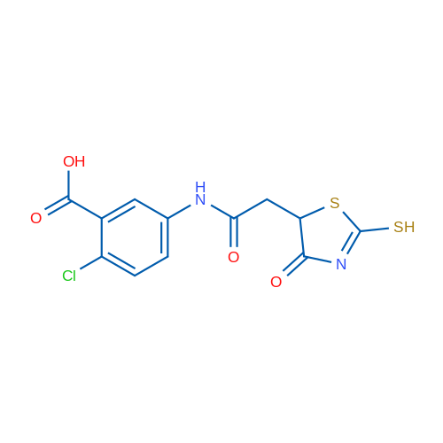 2-Chloro-5-(2-(2-mercapto-4-oxo-4,5-dihydrothiazol-5-yl)acetamido)benzoic acid 5g