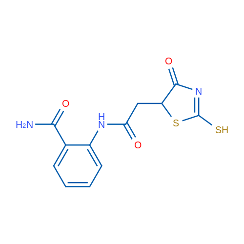 2-(2-(2-Mercapto-4-oxo-4,5-dihydrothiazol-5-yl)acetamido)benzamide 1g