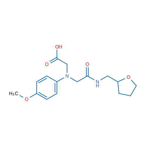 2-((4-Methoxyphenyl)(2-oxo-2-(((tetrahydrofuran-2-yl)methyl)amino)ethyl)amino)acetic acid 1g