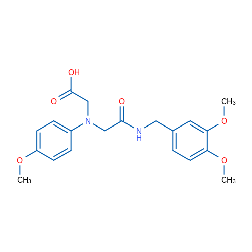 2-((2-((3,4-Dimethoxybenzyl)amino)-2-oxoethyl)(4-methoxyphenyl)amino)acetic acid 1g