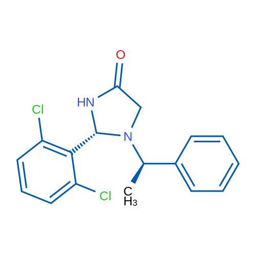 (R)-2-(2,6-Dichlorophenyl)-1-((R)-1-phenylethyl)imidazolidin-4-one 5g