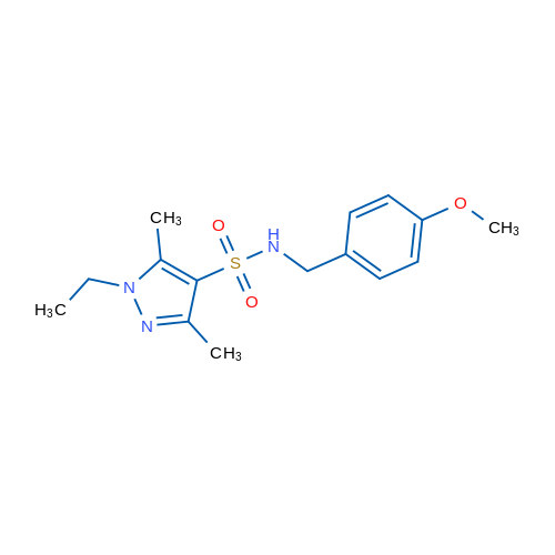 1-Ethyl-N-(4-methoxybenzyl)-3,5-dimethyl-1H-pyrazole-4-sulfonamide 1g