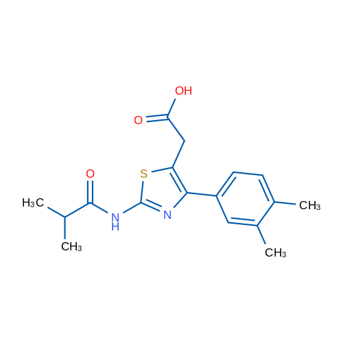 2-(4-(3,4-Dimethylphenyl)-2-isobutyramidothiazol-5-yl)acetic acid 1g