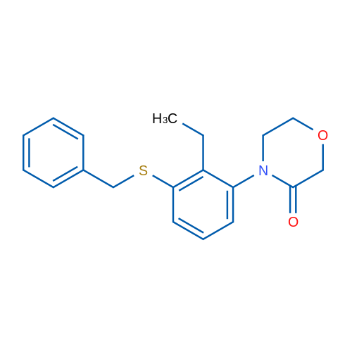 4-(3-(Benzylthio)-2-ethylphenyl)morpholin-3-one 1g