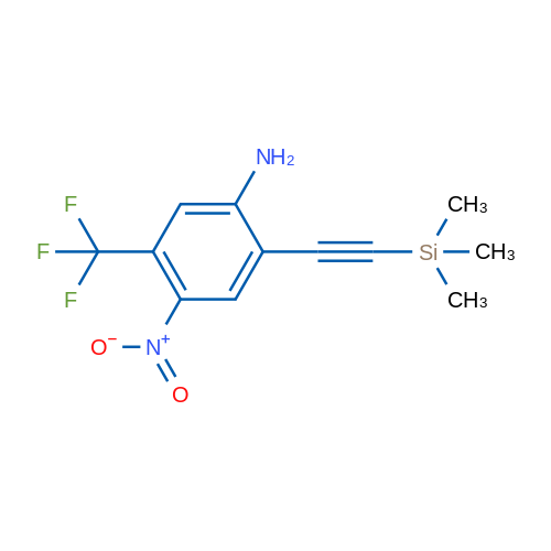 4-Nitro-5-(trifluoromethyl)-2-((trimethylsilyl)ethynyl)aniline 1g