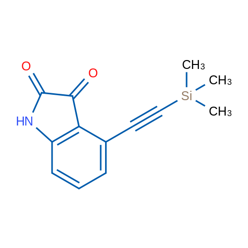 4-((Trimethylsilyl)ethynyl)indoline-2,3-dione 1g