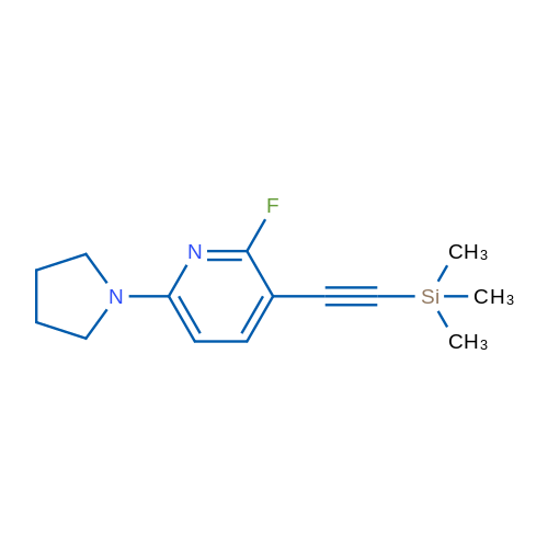 2-Fluoro-6-(pyrrolidin-1-yl)-3-((trimethylsilyl)ethynyl)pyridine 1g