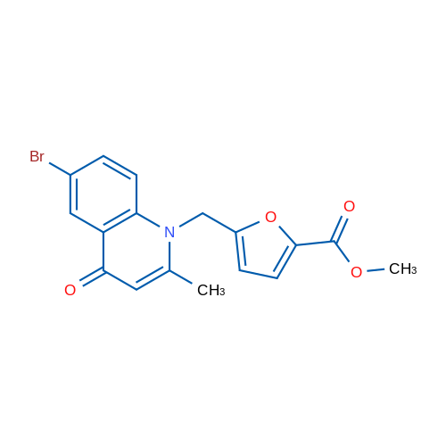 Methyl 5-((6-bromo-2-methyl-4-oxoquinolin-1(4H)-yl)methyl)furan-2-carboxylate 1g