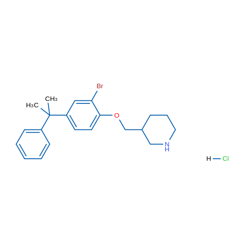 3-((2-Bromo-4-(2-phenylpropan-2-yl)phenoxy)methyl)piperidine hydrochloride 5g