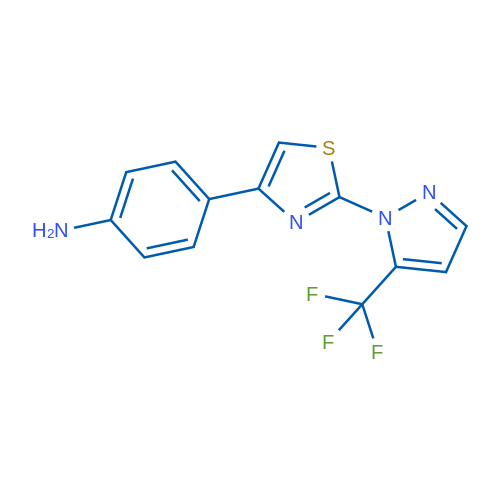 4-(2-(5-(Trifluoromethyl)-1H-pyrazol-1-yl)thiazol-4-yl)aniline 1g