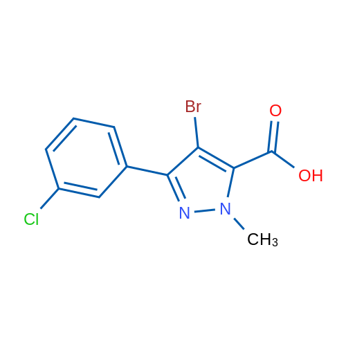 4-Bromo-3-(3-chlorophenyl)-1-methyl-1H-pyrazole-5-carboxylic acid 1g