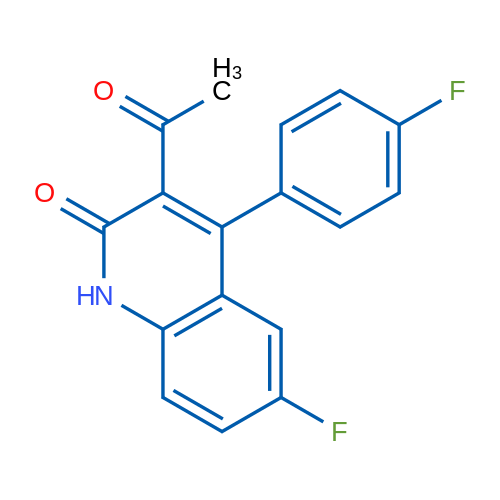 3-acetyl-6-fluoro-4-(4-fluorophenyl)quinolin-2(1H)-one 250mg