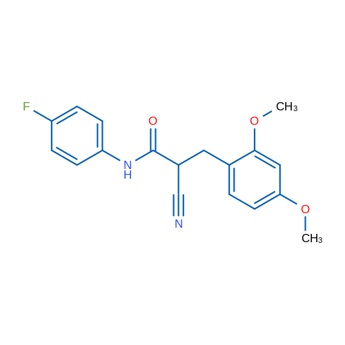 2-Cyano-3-(2,4-dimethoxyphenyl)-N-(4-fluorophenyl)propanamide 1g