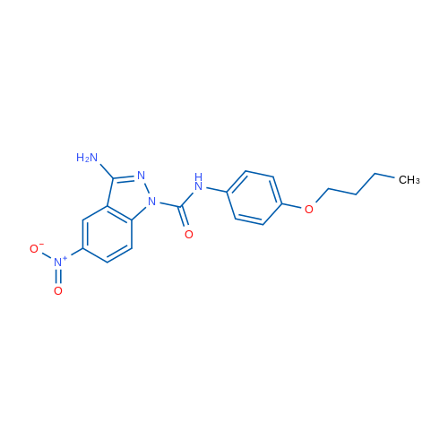 3-Amino-N-(4-butoxyphenyl)-5-nitro-1H-indazole-1-carboxamide 1g
