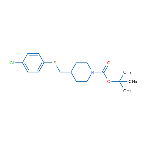 tert-Butyl 4-(((4-chlorophenyl)thio)methyl)piperidine-1-carboxylate 1g