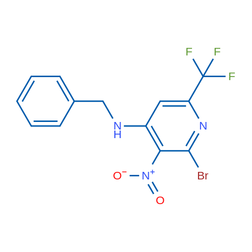 N-Benzyl-2-bromo-3-nitro-6-(trifluoromethyl)pyridin-4-amine 1g