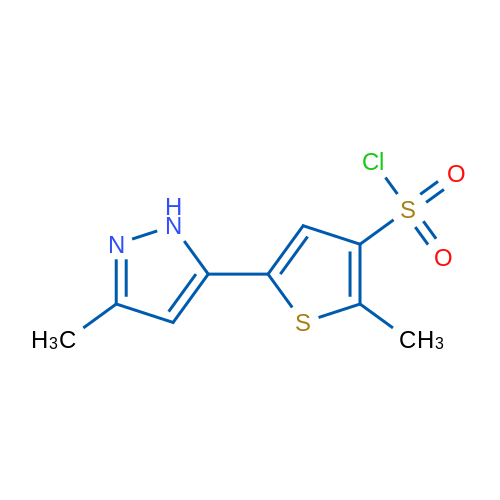 2-Methyl-5-(3-methyl-1H-pyrazol-5-yl)thiophene-3-sulfonyl chloride 5g