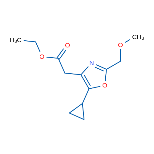Ethyl 2-(5-cyclopropyl-2-(methoxymethyl)oxazol-4-yl)acetate 1g