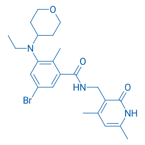 5-Bromo-N-((4,6-dimethyl-2-oxo-1,2-dihydropyridin-3-yl)methyl)-3-(ethyl(tetrahydro-2H-pyran-4-yl)amino)-2-methylbenzamide 250mg