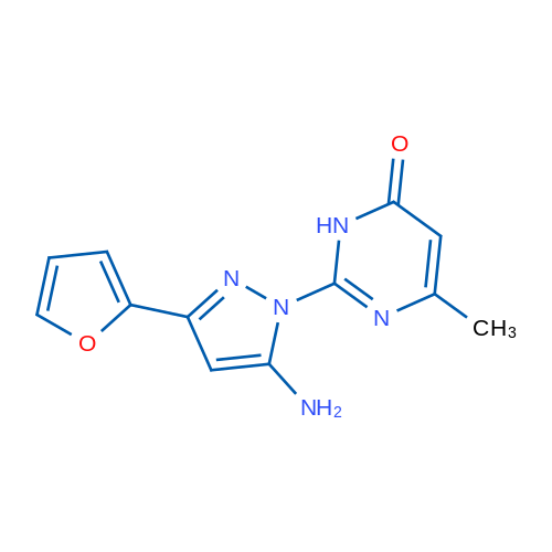 2-(5-Amino-3-(furan-2-yl)-1H-pyrazol-1-yl)-6-methylpyrimidin-4(3H)-one 250mg