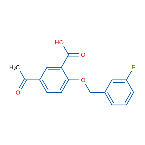 5-Acetyl-2-((3-fluorobenzyl)oxy)benzoic acid 1g