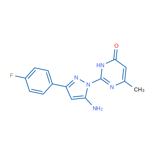 2-(5-Amino-3-(4-fluorophenyl)-1H-pyrazol-1-yl)-6-methylpyrimidin-4(3H)-one 1g