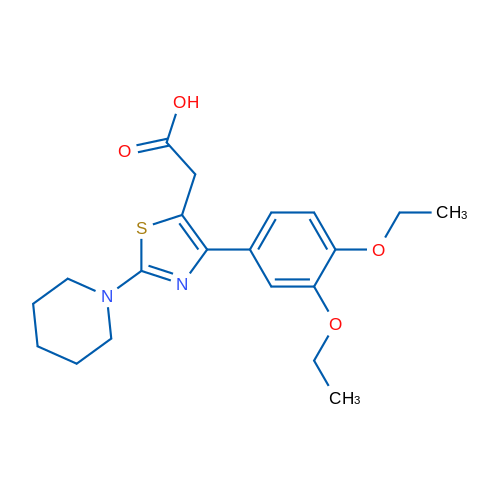 2-(4-(3,4-Diethoxyphenyl)-2-(piperidin-1-yl)thiazol-5-yl)acetic acid 5g