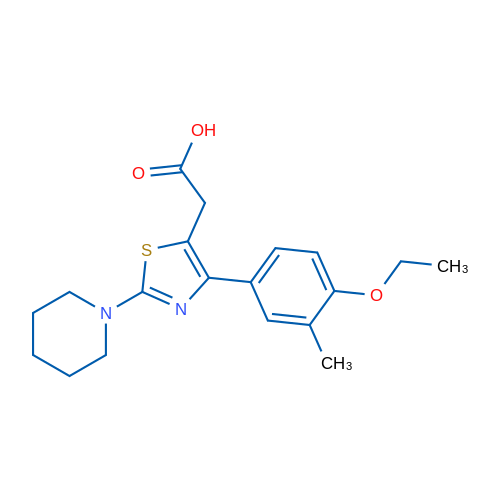 2-(4-(4-Ethoxy-3-methylphenyl)-2-(piperidin-1-yl)thiazol-5-yl)acetic acid 5g