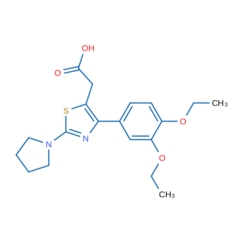2-(4-(3,4-Diethoxyphenyl)-2-(pyrrolidin-1-yl)thiazol-5-yl)acetic acid 1g