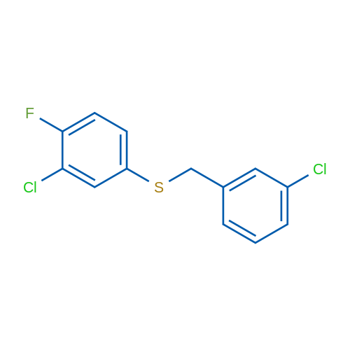 (3-Chloro-4-fluorophenyl)(3-chlorobenzyl)sulfane 1g