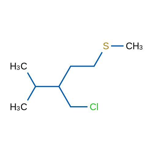 3-(Chloromethyl)-4-methyl-1-(methylsulfanyl)pentane 1g