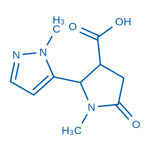 1-Methyl-2-(1-methyl-1H-pyrazol-5-yl)-5-oxopyrrolidine-3-carboxylic acid 50mg