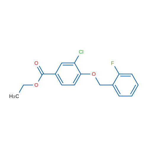 Ethyl 3-chloro-4-((2-fluorobenzyl)oxy)benzoate 1g