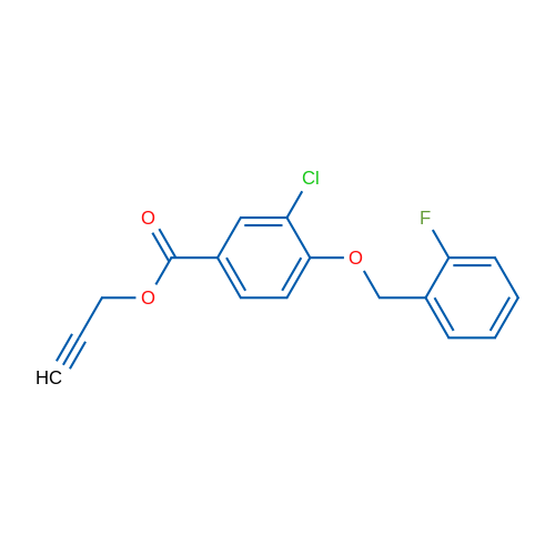 Prop-2-yn-1-yl 3-chloro-4-((2-fluorobenzyl)oxy)benzoate 1g