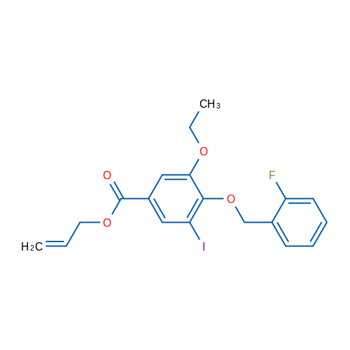 Allyl 3-ethoxy-4-((2-fluorobenzyl)oxy)-5-iodobenzoate 1g