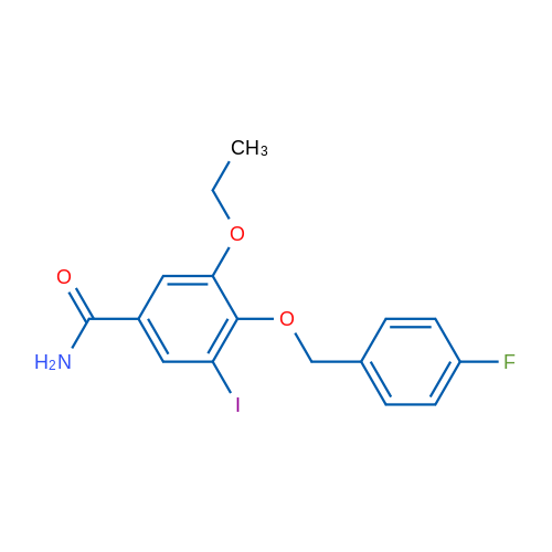 3-Ethoxy-4-((4-fluorobenzyl)oxy)-5-iodobenzamide 1g