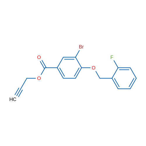 Prop-2-yn-1-yl 3-bromo-4-((2-fluorobenzyl)oxy)benzoate 1g