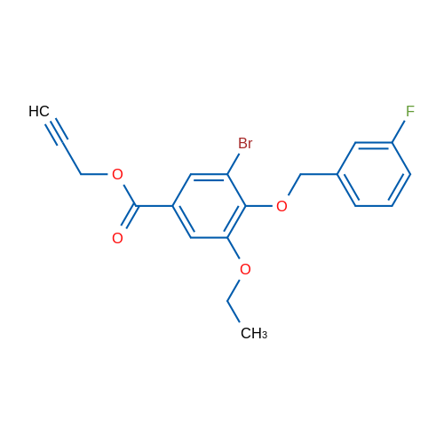 Prop-2-yn-1-yl 3-bromo-5-ethoxy-4-((3-fluorobenzyl)oxy)benzoate 1g