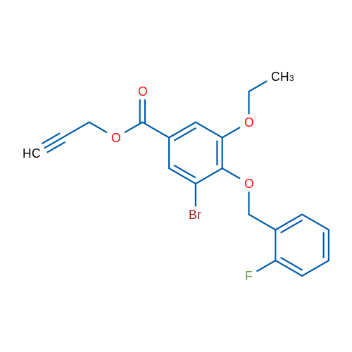 Prop-2-yn-1-yl 3-bromo-5-ethoxy-4-((2-fluorobenzyl)oxy)benzoate 1g