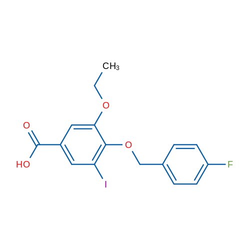 3-Ethoxy-4-((4-fluorobenzyl)oxy)-5-iodobenzoic acid 1g