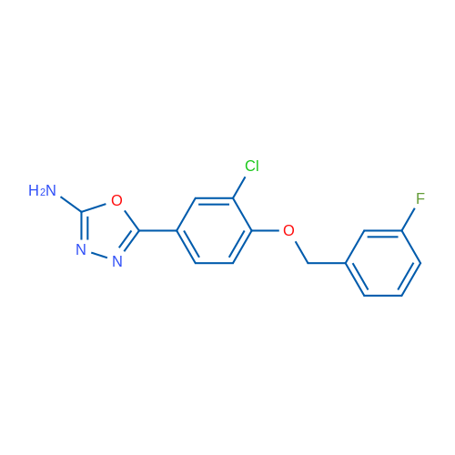 5-(3-Chloro-4-((3-fluorobenzyl)oxy)phenyl)-1,3,4-oxadiazol-2-amine 1g