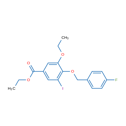Ethyl 3-ethoxy-4-((4-fluorobenzyl)oxy)-5-iodobenzoate 1g