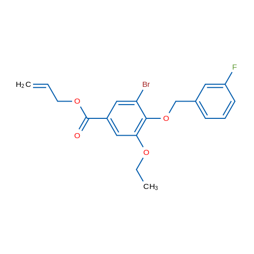 Allyl 3-bromo-5-ethoxy-4-((3-fluorobenzyl)oxy)benzoate 1g