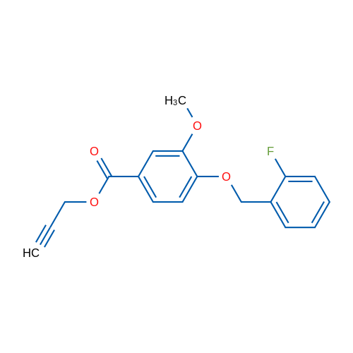 Prop-2-yn-1-yl 4-((2-fluorobenzyl)oxy)-3-methoxybenzoate 1g